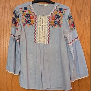 Zara Multicolor Embroidered Blouse